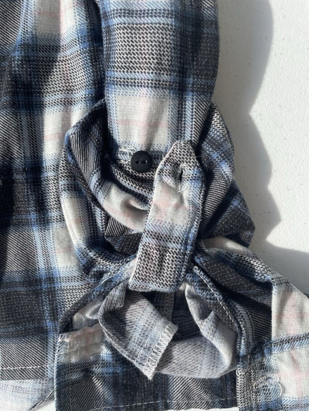 Fashion Nova Women’s Blue Plaid Button Down Flannel Shirt Size Small - Picture 8 of 8